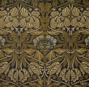 カーテンの詳細、チューリップとローズのデザイン（綿） 作： William Morris